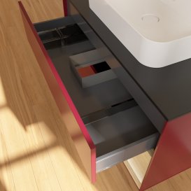 Тумба под раковину Villeroy & Boch Finion 100х50,1 см с подсветкой МДФ пион матовый лак/стекло черное матовое G372PCHB