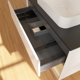 Тумба под раковину Villeroy & Boch Finion 100х50,1 см с подсветкой МДФ белый матовый лак/стекло черное матовое G372PCMT