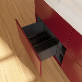 Тумба под раковину Villeroy & Boch Finion 120х50,1 см МДФ пион матовый лак/стекло белое матовое F38100HB