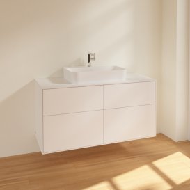 Тумба под раковину Villeroy & Boch Finion 120х50,1 см МДФ белый матовый лак/стекло белое матовое F38100MT