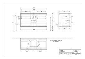 Тумба под раковину Villeroy & Boch Finion 120х50,1 см МДФ белый матовый лак/стекло белое матовое F38100MT