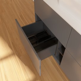 Тумба под раковину Villeroy & Boch Finion 120х50,1 см с подсветкой МДФ антрацит матовый лак/стекло белое матовое G38100GK