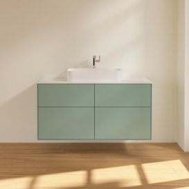 Тумба под раковину Villeroy & Boch Finion 120х50,1 см с подсветкой МДФ оливковый матовый лак/стекло белое матовое G38100GM