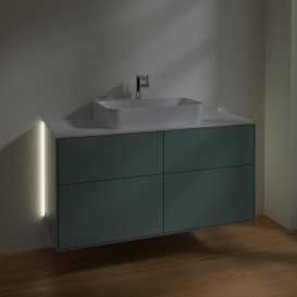 Тумба под раковину Villeroy & Boch Finion 120х50,1 см с подсветкой МДФ оливковый матовый лак/стекло белое матовое G38100GM