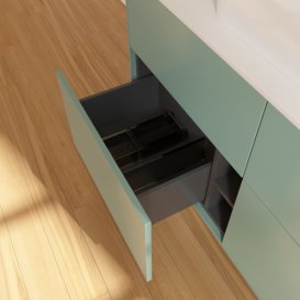 Тумба под раковину Villeroy & Boch Finion 120х50,1 см с подсветкой МДФ оливковый матовый лак/стекло белое матовое G38100GM