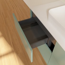 Тумба под раковину Villeroy & Boch Finion 120х50,1 см с подсветкой МДФ оливковый матовый лак/стекло белое матовое G38100GM