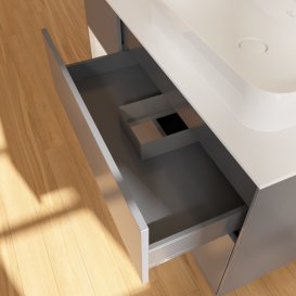 Тумба под раковину Villeroy & Boch Finion 120х50,1 см с подсветкой МДФ антрацит матовый лак/стекло белое матовое F391GFGK