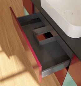 Тумба под раковину Villeroy & Boch Finion 160х50,1 см с подсветкой МДФ пион матовый лак/стекло черное матовое G742GMHB