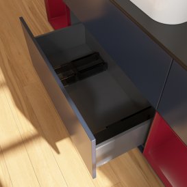 Тумба под раковину Villeroy & Boch Finion 160х50,1 см с подсветкой МДФ темно-синий матовый лак/стекло черное матовое G742HBHG