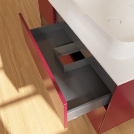 Тумба під раковину Villeroy & Boch Finion 120х50,1 см з підсвічуванням МДФ півонія матовий лак/скло біле матове F391GNHB