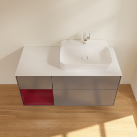 Тумба под раковину Villeroy & Boch Finion 120х50,1 см с подсветкой МДФ антрацит матовый лак/стекло белое матовое F391HBGK