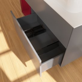 Тумба под раковину Villeroy & Boch Finion 120х50,1 см с подсветкой МДФ антрацит матовый лак/стекло белое матовое F391HBGK