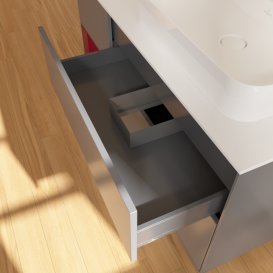 Тумба под раковину Villeroy & Boch Finion 120х50,1 см с подсветкой МДФ антрацит матовый лак/стекло белое матовое F391HBGK