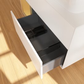 Тумба под раковину Villeroy & Boch Finion 120х50,1 см с подсветкой МДФ белый матовый лак/стекло белое матовое F391HFMT