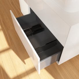 Тумба под раковину Villeroy & Boch Finion 120х50,1 см с подсветкой МДФ глянцевый белый лак/стекло белое матовое F391MTGF