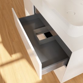 Тумба под раковину Villeroy & Boch Finion 120х50,1 см с подсветкой МДФ глянцевый белый лак/стекло белое матовое F391MTGF