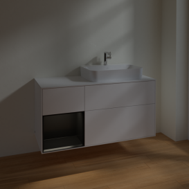 Тумба под раковину Villeroy & Boch Finion 120х50,1 см с подсветкой МДФ белый матовый лак/стекло белое матовое F391PDMT