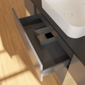 Тумба під раковину Villeroy & Boch Finion 160х50,1 см із підсвічуванням МДФ антрацит матовий лак/скло чорне матове G742PCGK