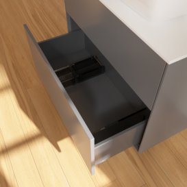 Тумба под раковину Villeroy & Boch Finion 80х50,1 см МДФ антрацит матовый лак/стекло белое матовое F75100GK