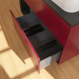 Тумба под раковину Villeroy & Boch Finion 120х50,1 см с подсветкой МДФ пион матовый лак/стекло черное матовое F392PDHB