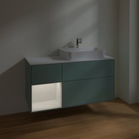 Тумба под раковину Villeroy & Boch Finion 120х50,1 см с подсветкой МДФ оливковый матовый лак/стекло белое матовое F391GFGM