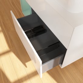 Тумба під раковину Villeroy & Boch Finion 120х50,1 см із підсвічуванням МДФ білий глянцевий лак/скло біле матове F391GMGF