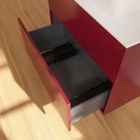 Тумба під раковину Villeroy & Boch Finion 80х50,1 см з підсвічуванням МДФ півонія матовий лак/скло біле матове G75100HB