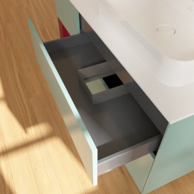 Тумба под раковину Villeroy & Boch Finion 120х50,1 см с подсветкой МДФ оливковый матовый лак/стекло белое матовое F391HBGM