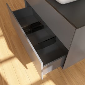 Тумба під раковину Villeroy & Boch Finion 100х50,1 см МДФ антрацит матовий лак/скло чорне матове F76200GK