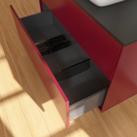 Тумба под раковину Villeroy & Boch Finion 100х50,1 см МДФ пион матовый лак/стекло черное матовое F76200HB