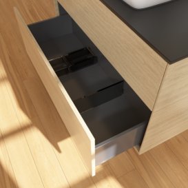 Тумба під раковину Villeroy & Boch Finion 100х50,1 см МДФ шпон дуба/скло чорне матове F76200PC