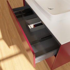 Тумба під раковину Villeroy & Boch Finion 100х50,1 см з підсвічуванням МДФ півонія матовий лак/скло біле матове F771MTHB