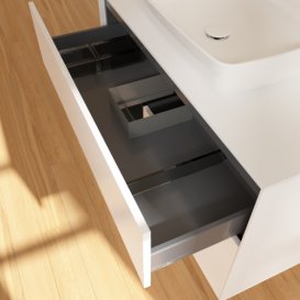 Тумба під раковину Villeroy & Boch Finion 100х50,1 см із підсвічуванням МДФ білий матовий лак/скло біле матове F771PDMT