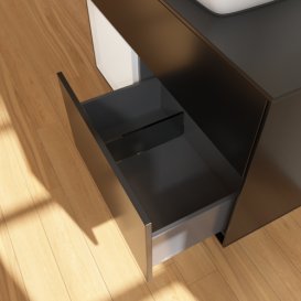 Тумба під раковину Villeroy & Boch Finion 100х50,1 см із підсвічуванням МДФ чорний матовий лак/скло чорне матове F772GFPD