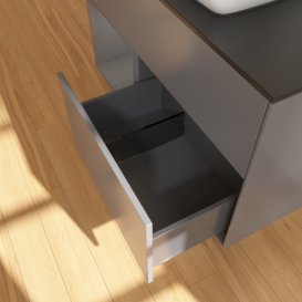 Тумба под раковину Villeroy & Boch Finion 100х50,1 см с подсветкой МДФ антрацит матовый лак/стекло черное матовое F772GKGK