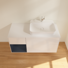 Тумба під раковину Villeroy & Boch Finion 120х50,1 см із підсвічуванням МДФ білий глянцевий лак/скло біле матове F391HGGF