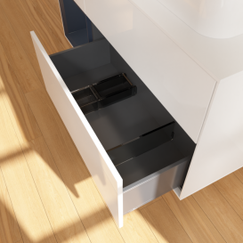 Тумба під раковину Villeroy & Boch Finion 120х50,1 см із підсвічуванням МДФ білий глянцевий лак/скло біле матове F391HGGF