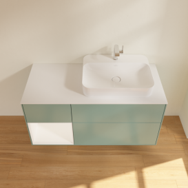 Тумба под раковину Villeroy & Boch Finion 120х50,1 см с подсветкой МДФ оливковый матовый лак/стекло белое матовое F391MTGM