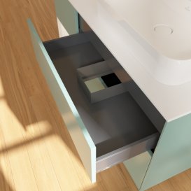 Тумба под раковину Villeroy & Boch Finion 120х50,1 см с подсветкой МДФ оливковый матовый лак/стекло белое матовое F391MTGM