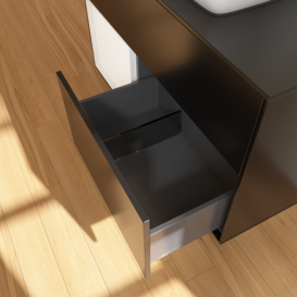 Тумба под раковину Villeroy & Boch Finion 100х50,1 см с подсветкой МДФ черный матовый лак/стекло черное матовое F772MTPD