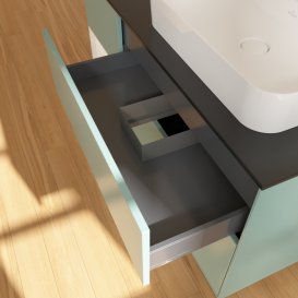 Тумба под раковину Villeroy & Boch Finion 120х50,1 см с подсветкой МДФ оливковый матовый лак/стекло черное матовое F392GFGM