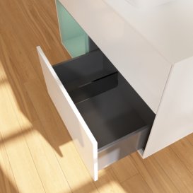 Тумба під раковину Villeroy & Boch Finion 100х50,1 см з підсвіткою МДФ білий глянцевий лак/скло біле матове F771GMGF