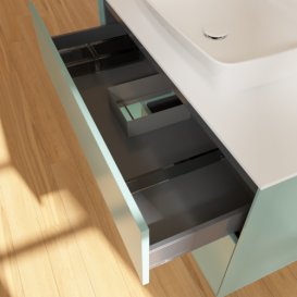 Тумба під раковину Villeroy & Boch Finion 100х50,1 см із підсвічуванням МДФ оливковий матовий лак/скло біле матове F771GMGM