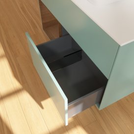 Тумба под раковину Villeroy & Boch Finion 100х50,1 см с подсветкой МДФ оливковый матовый лак/стекло белое матовое F771GNGM