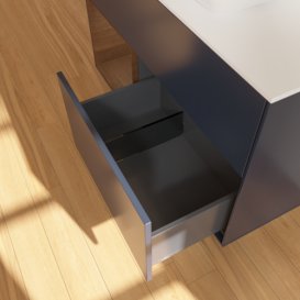 Тумба под раковину Villeroy & Boch Finion 100х50,1 см с подсветкой МДФ темно-синий матовый лак/стекло белое матовое F771GNHG