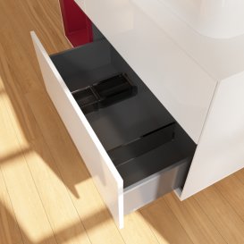 Тумба под раковину Villeroy & Boch Finion 120х50,1 см с подсветкой МДФ глянцевый белый лак/стекло белое матовое G391HBGF