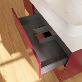 Тумба под раковину Villeroy & Boch Finion 120х50,1 см с подсветкой МДФ пион матовый лак/стекло белое матовое G391HFHB