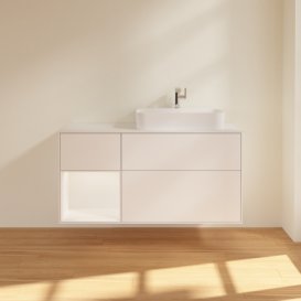 Тумба под раковину Villeroy & Boch Finion 120х50,1 см с подсветкой МДФ белый матовый лак/стекло белое матовое G391MTMT