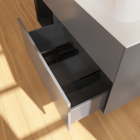 Тумба под раковину Villeroy & Boch Finion 120х50,1 см с подсветкой МДФ антрацит матовый лак/стекло белое матовое G391PDGK