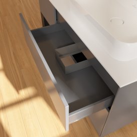 Тумба под раковину Villeroy & Boch Finion 120х50,1 см с подсветкой МДФ антрацит матовый лак/стекло белое матовое G391PDGK